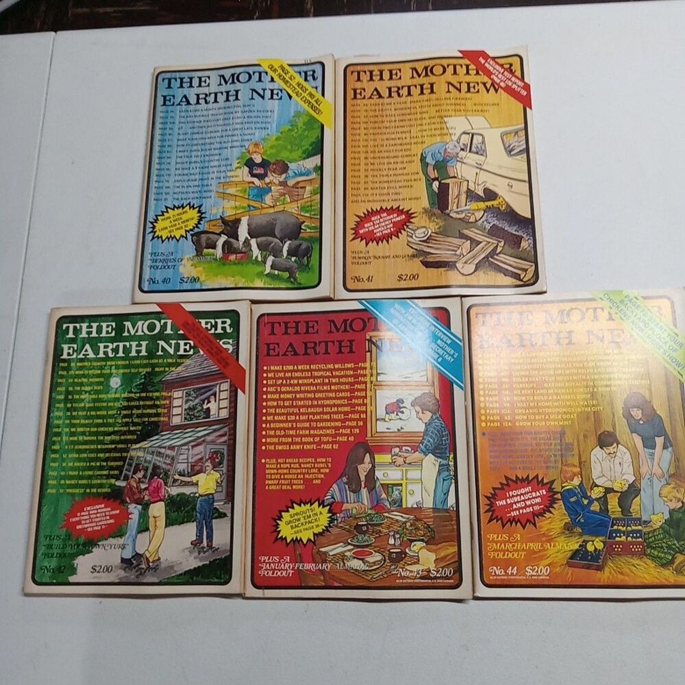 the mother earth news 1976 no 40,41.42.43,44 set of 5
